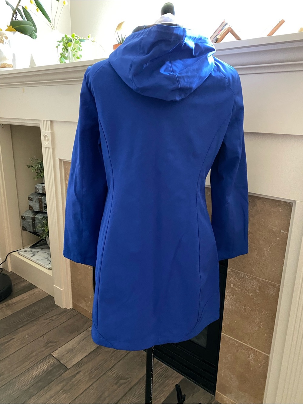 Calvin Klein All Weather Blue Hooded Women's Raincoat - Medium P - Picture 2 of 6